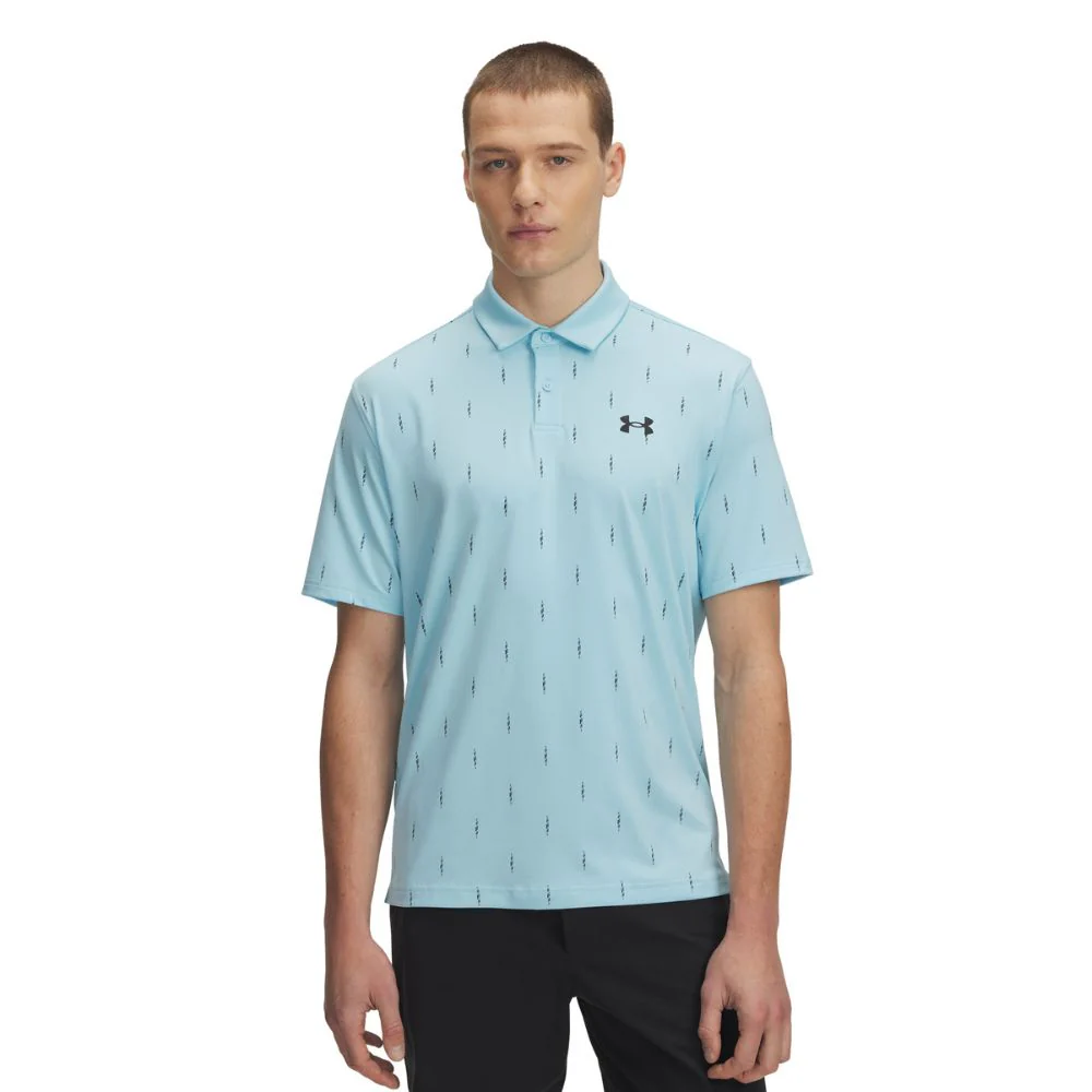 Under Armour Tee To Green Printed Mens Golf Polo Shirt 2025 - 1383715-494