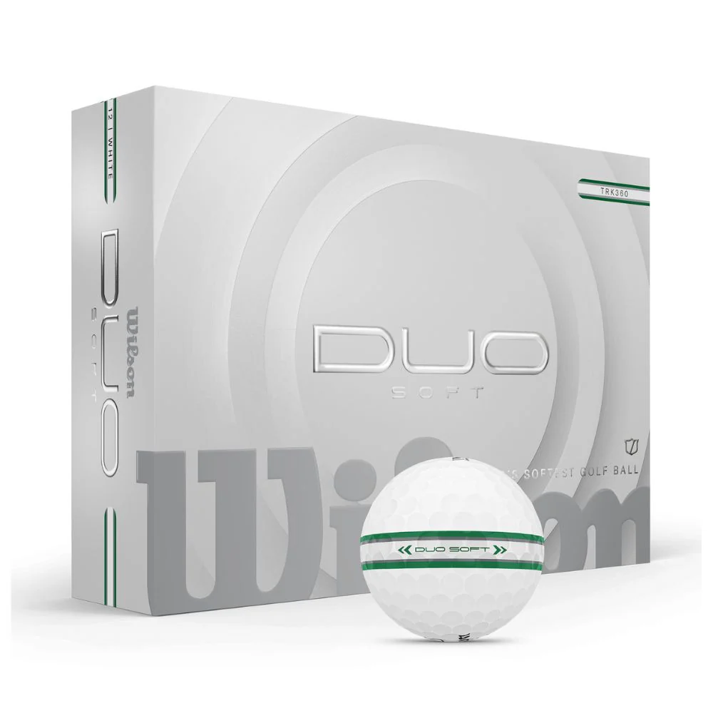 Wilson Golf Duo Soft TRK 360 Golf Balls - White (Green / Silver Track)