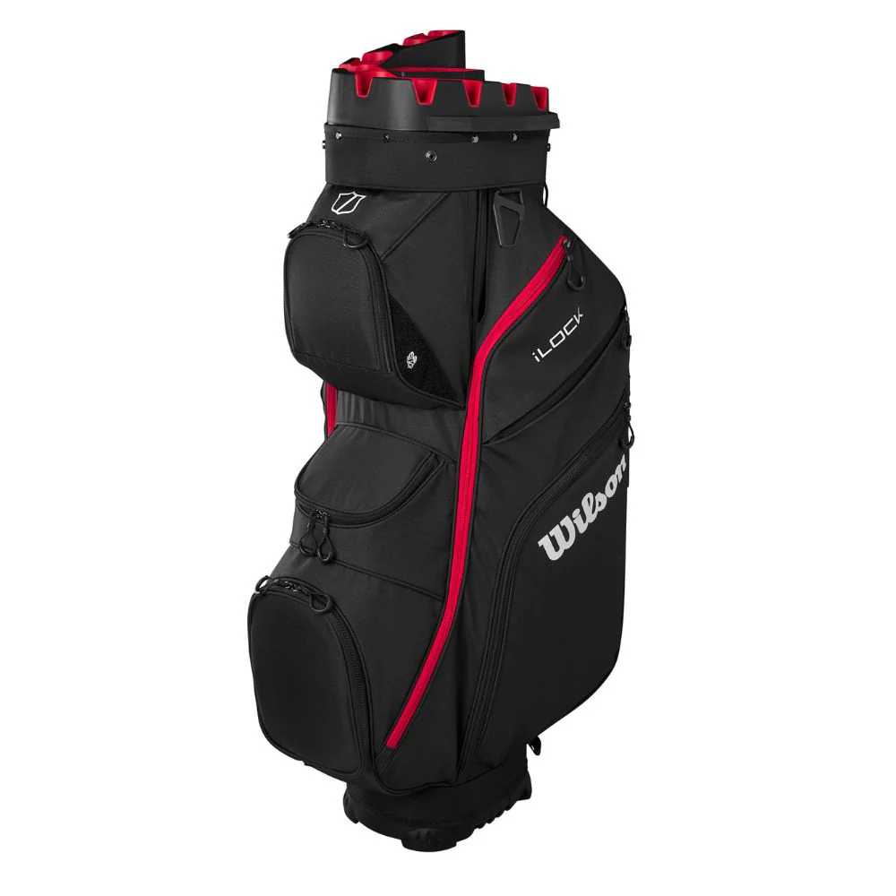 Wilson Golf I-Lock 4 Organiser Cart Bag - Black / Red / White