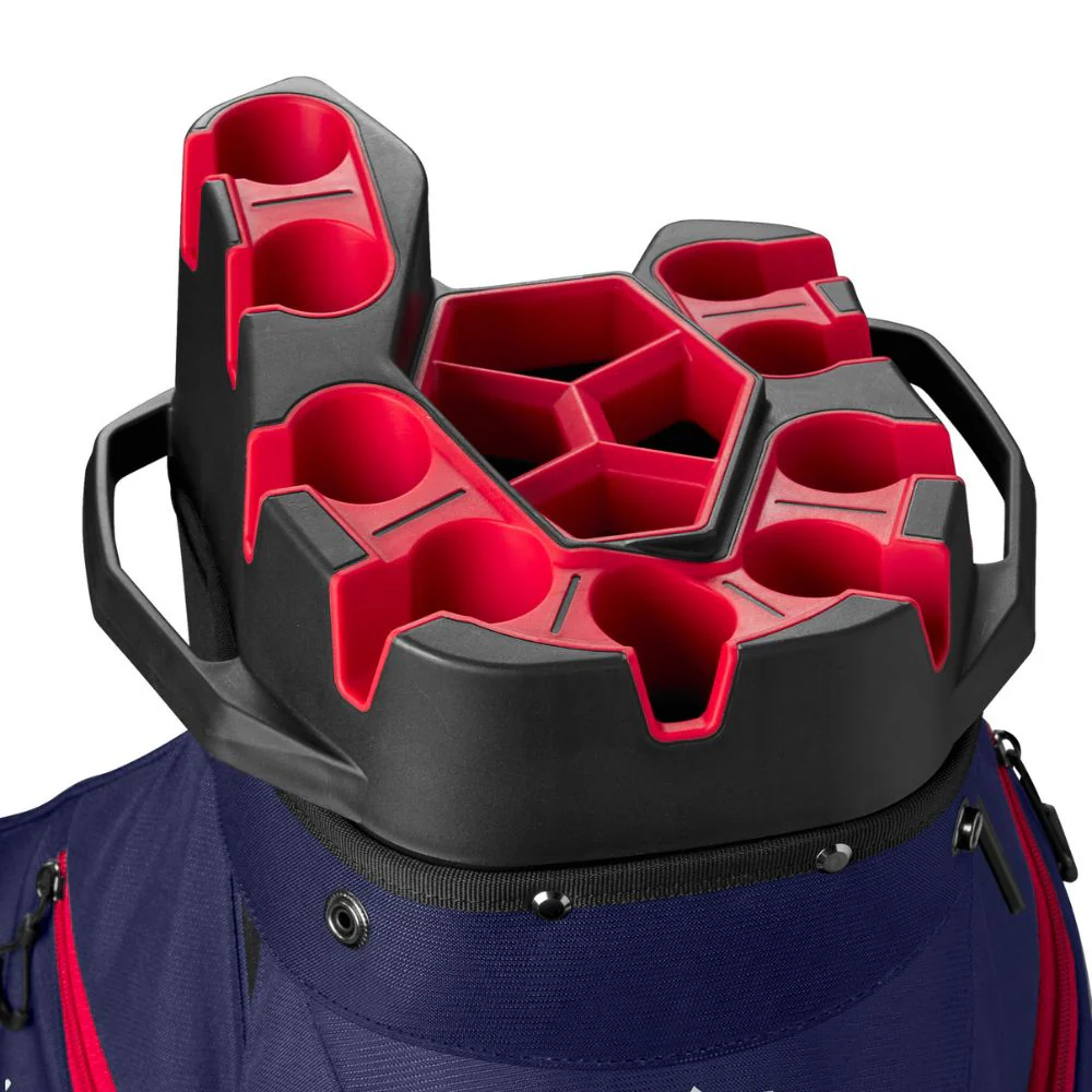 Wilson Golf I-Lock 4 Organiser Cart Bag - Navy / White / Red - Image 2