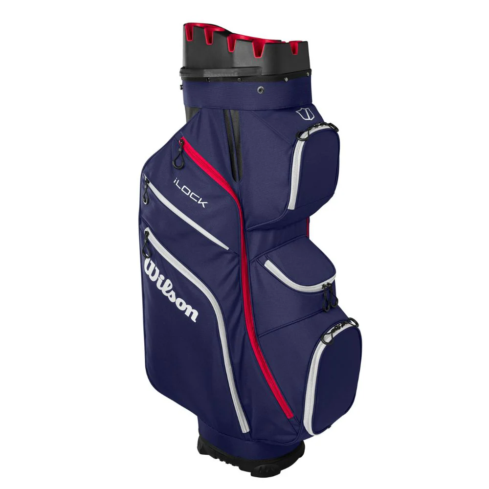 Wilson Golf I-Lock 4 Organiser Cart Bag - Navy / White / Red - Image 4